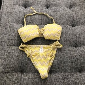 Frankie’s Bikini Yellow Chevron Brazilian bikini